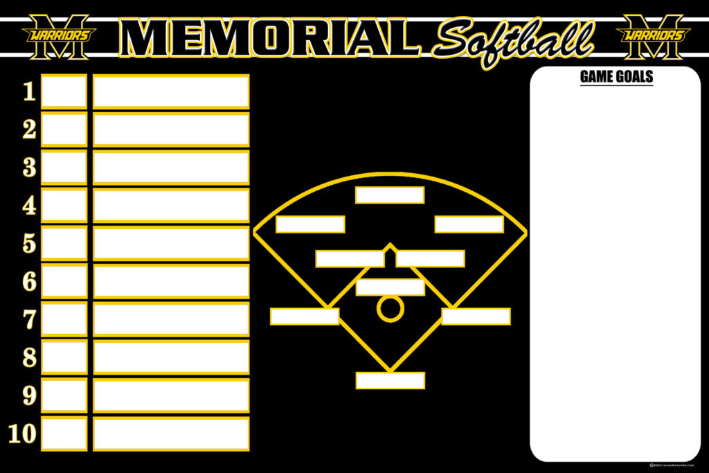 frisco memorial sb lineup board 24x36