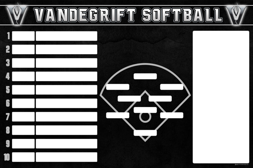 vandegrift softball lineup board 2x3